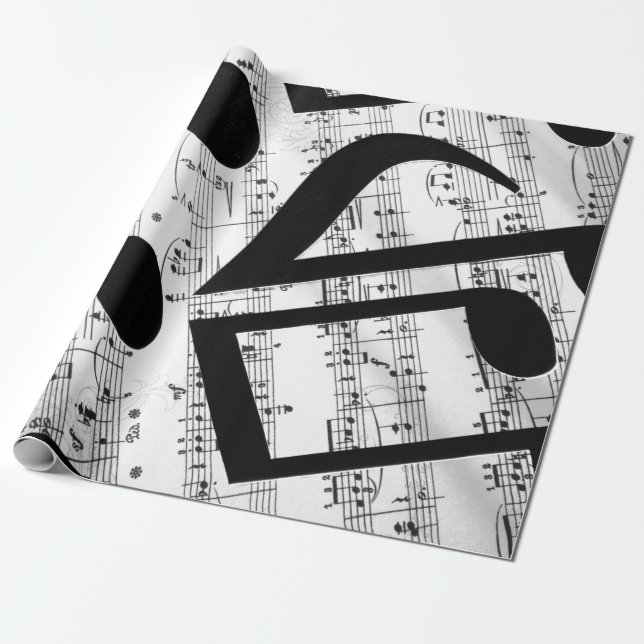 Papier Cadeau Musique de feuille Artsy (Déroulé)
