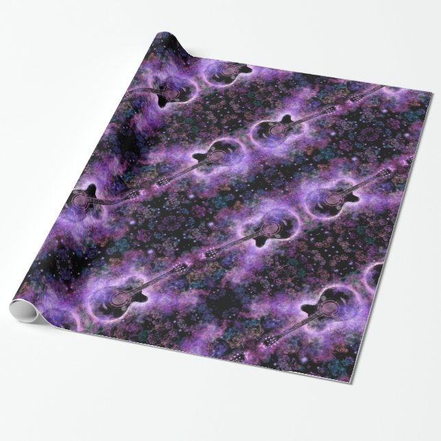 Papier Cadeau Musique de guitare romantique - Sons magiques (Déroulé)