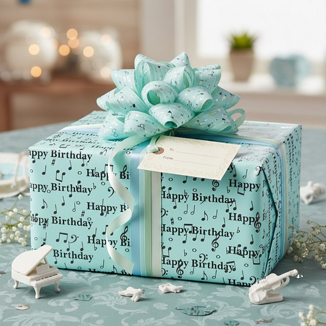 Papier Cadeau Musique noire Joyeux Anniversaire (Créateur téléchargé)