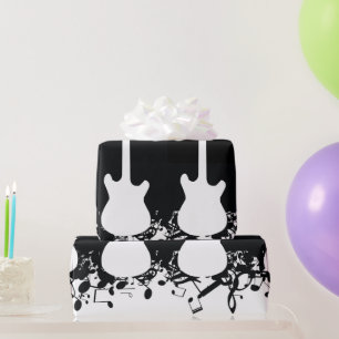 Papier Cadeau Musique Note Guitare classique Papier d'enveloppem