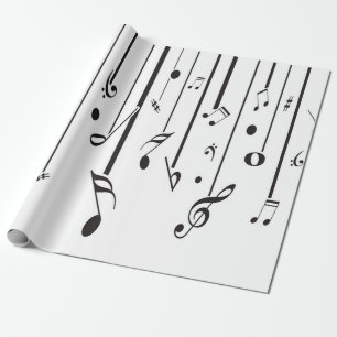 Papier Cadeau Musique rétro, notes musicales