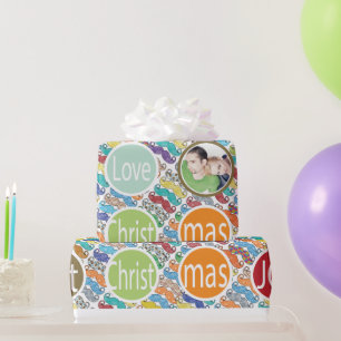 Papier Cadeau Mustache 1er Christams Hipster Photo personnalisée