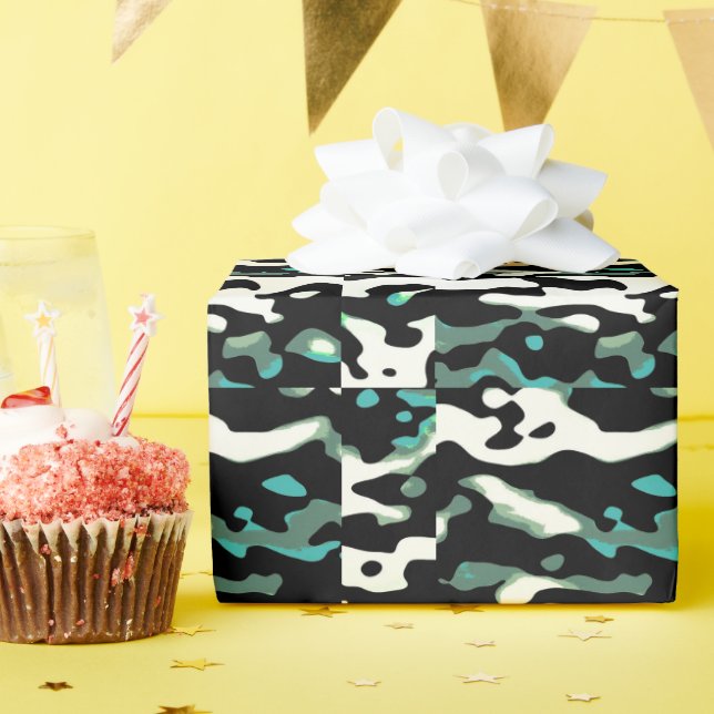Papier Cadeau MVB Cameo Masculine Vert 2 Design (Fête d'anniversaire)