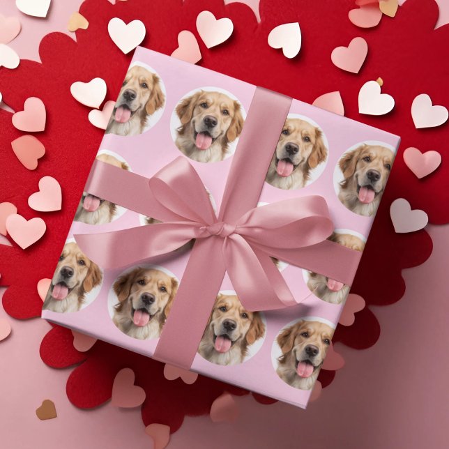 Papier Cadeau My Dog Is My Valentine Custom Photo Wrapping Paper (Créateur téléchargé)