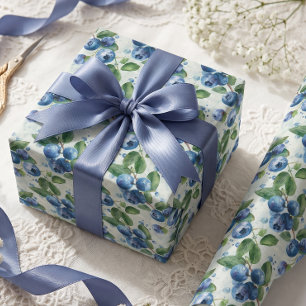Papier Cadeau Myrtilles Aquarelle