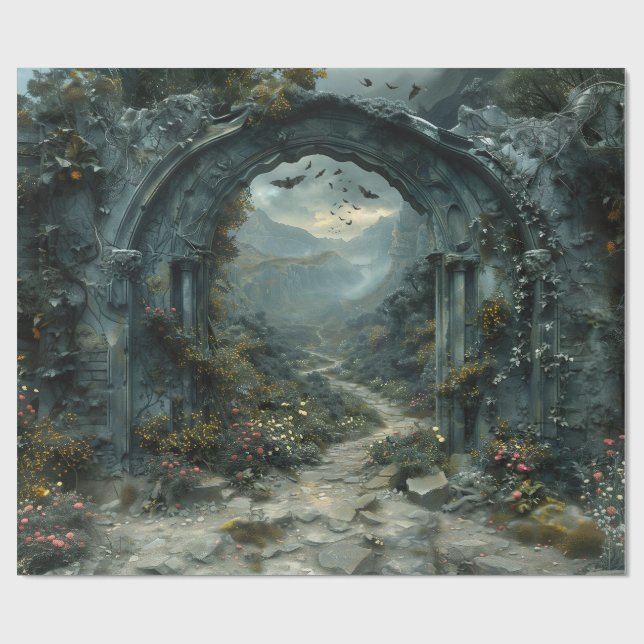 Papier Cadeau Mystère Arc Vampirecore Halloween | Gothique (Plat)