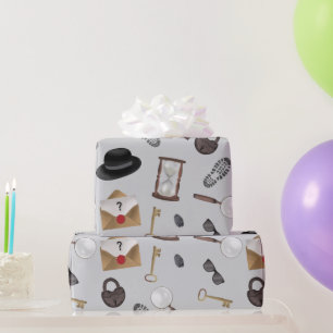 Papier Cadeau Mystery Kids Secret Agent Spy Detective Thème