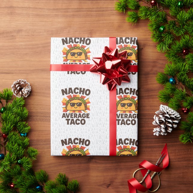 Papier Cadeau Nacho Average Taco Funny Food Pun Comic Style (Cadeau de vacances)