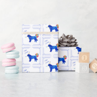 Papier Cadeau Naissance du chien de Terre-Neuve