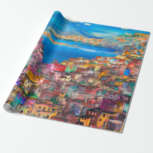 Papier Cadeau Naples cityscapearer, ville, italien, paysage, mod
