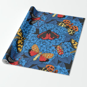 Papier Cadeau Nappes phréatiques bleu hydrangée