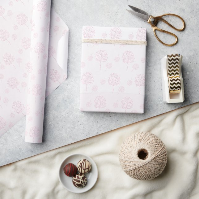 Papier Cadeau Nature Abstrait Rose Moderne (Artisanat)