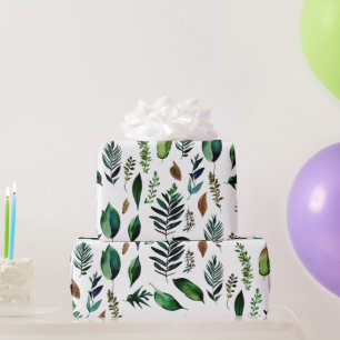 Papier Cadeau Nature botanique du feuillage vert