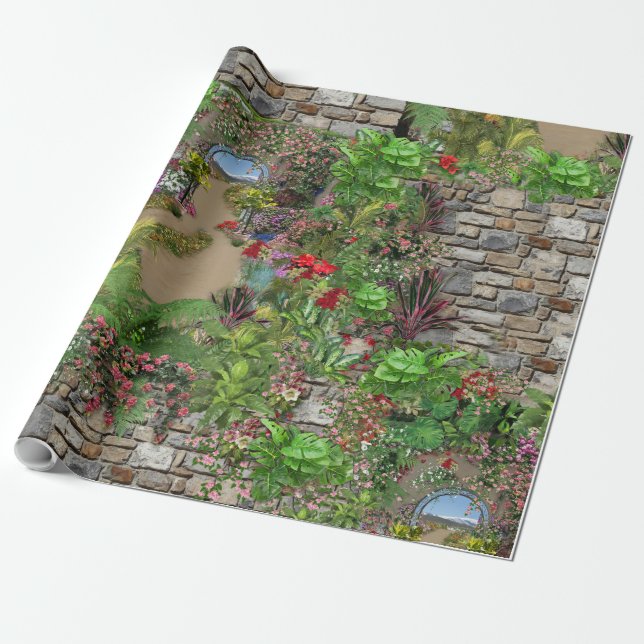 Papier Cadeau Nature intérieure et extérieure en fleurs (Déroulé)