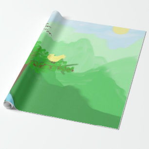 Papier Cadeau Nature peinte avec des couleurs acryliques art