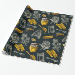 Papier Cadeau Naturel organique vintage de miel de ruche foncée<br><div class="desc">Papier cadeau</div>