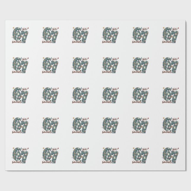 Papier Cadeau Naughty Nice Six Seven 67 Brainrot Noël (Plat)