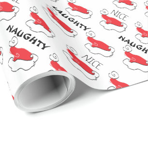 Papier Cadeau Naughty ou Nice Santa Hat