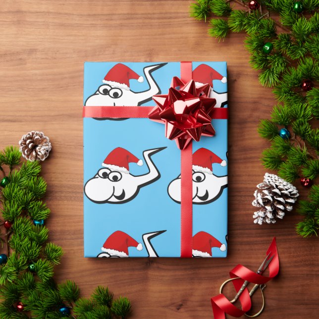 Papier Cadeau Naughty Sperm Avec Le Chapeau Du Père Noël (Cadeau de vacances)