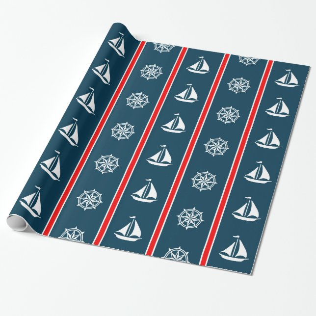 Papier Cadeau Nautical design (Déroulé)