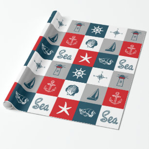 Papier Cadeau Nautical themed design