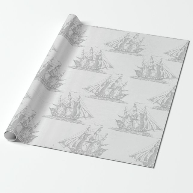 Papier Cadeau Nautique antique (Déroulé)