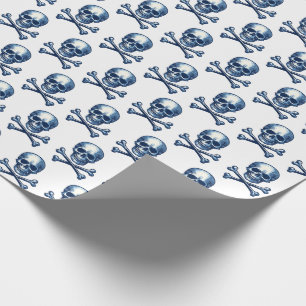 Papier Cadeau Nautique - Pirate / Crâne et os croisés