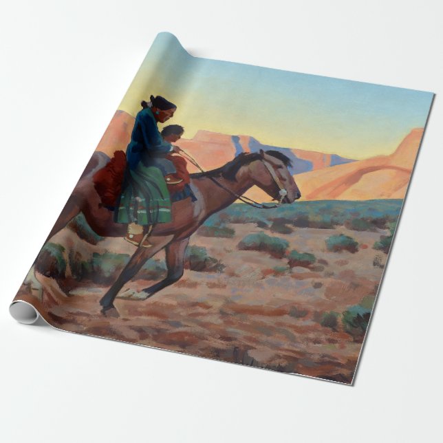 Papier Cadeau Navajo Mother, 1945 par Maynard Dixon (Déroulé)