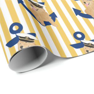 Papier cadeau Naval Yellow Pup Annapolitan