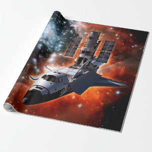 Papier Cadeau Navette spatiale Atlantis Téléscope Hubble Artwork