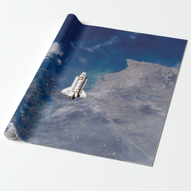 Papier Cadeau Navette spatiale Endeavour STS-113 en orbite terre (Déroulé)