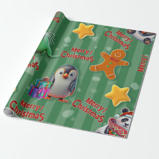 Papier Cadeau Navidad Mágica: Amigos Animales en 3D