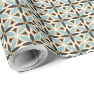 Papier Cadeau Navy and teal green textured mosaic Wrapping Paper