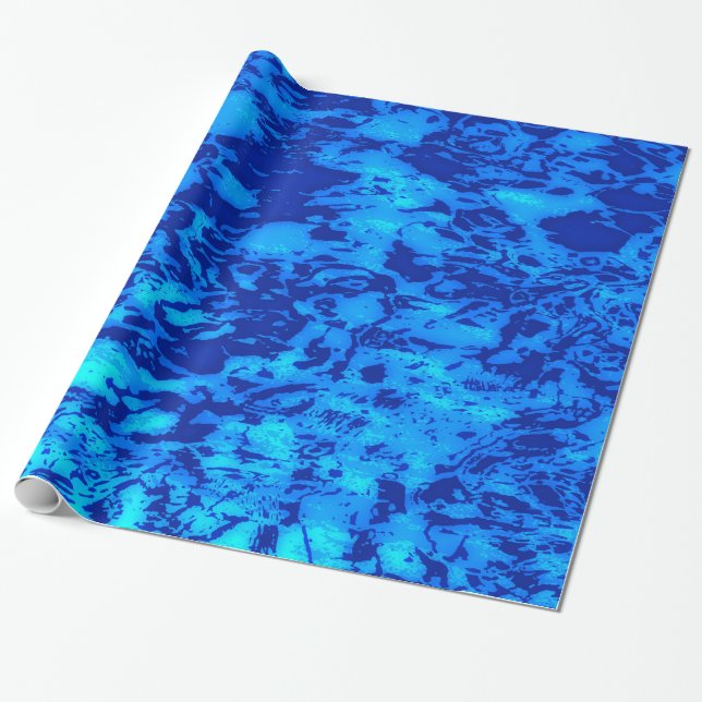 Papier Cadeau Navy Deep Personnaliser Frais Eau Océan (Déroulé)