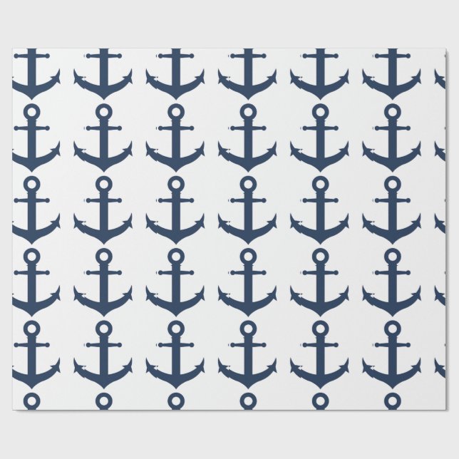 Papier Cadeau Navy Ship Anchor Nautical  (Plat)