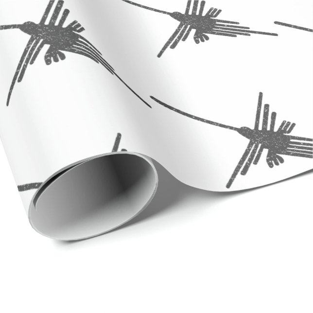 Papier Cadeau Nazca Lines Hummingbird Style d'impression (Coin rond)