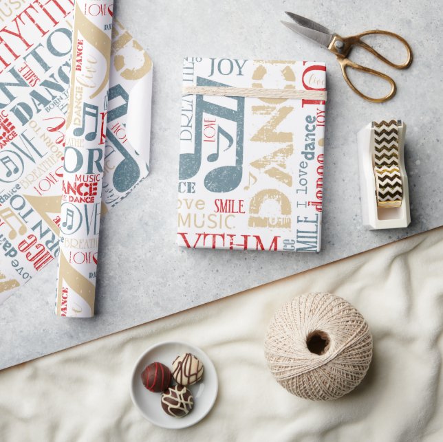 Papier Cadeau Né à Dance Blue/Red/Gold ID277 (Artisanat)