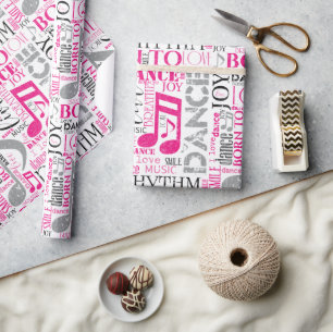 Papier Cadeau Né à Dance Pink/Black ID277