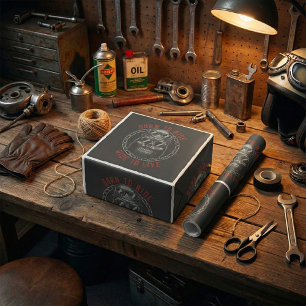 Papier Cadeau Né pour faire du vélo de crâne Ride pour vivre