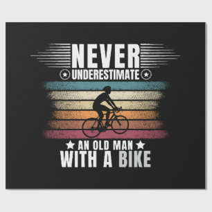 Papier Cadeau Ne sous-estimez jamais un vieil homme à vélo