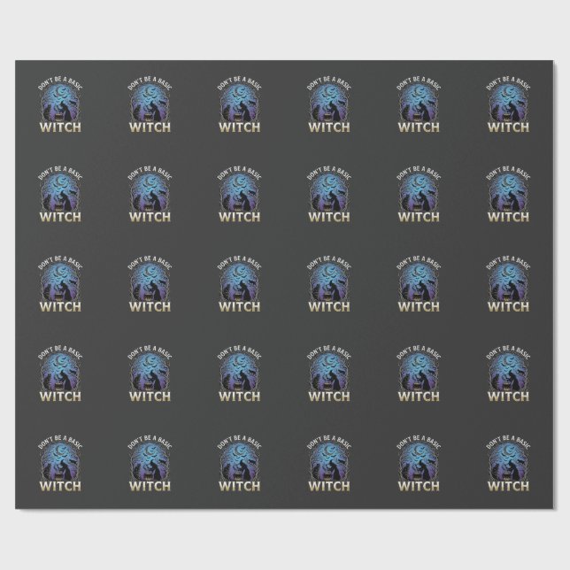 Papier Cadeau Ne Soyez Sorcière De Base Pot De Halloween Chats N (Plat)