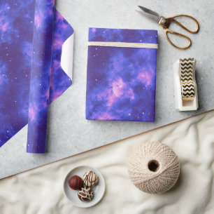 Papier Cadeau Nebula violette brillante Ciel de nuit Espace extr