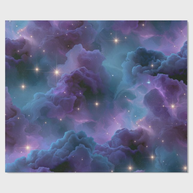 Papier Cadeau Nébuleuse cosmique colorée (Plat)