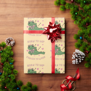 Papier Cadeau Née pour japper, forcée de travailler Drôle de gre