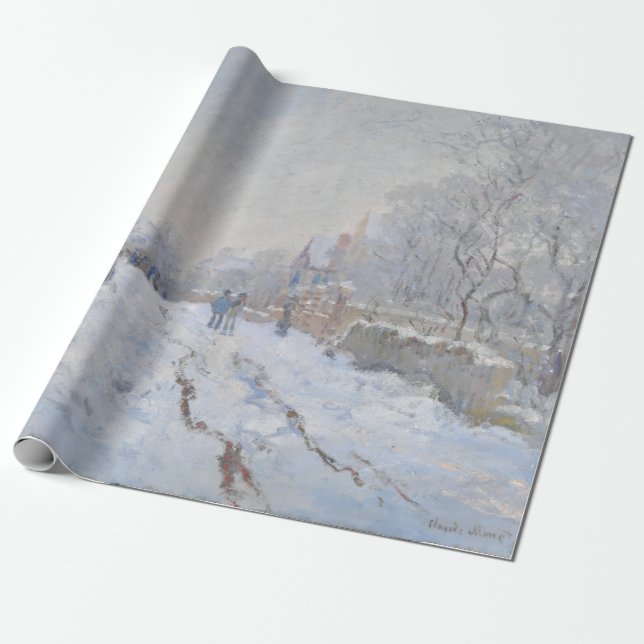 Papier Cadeau Neige à Argenteuil (par Claude Monet) (Déroulé)