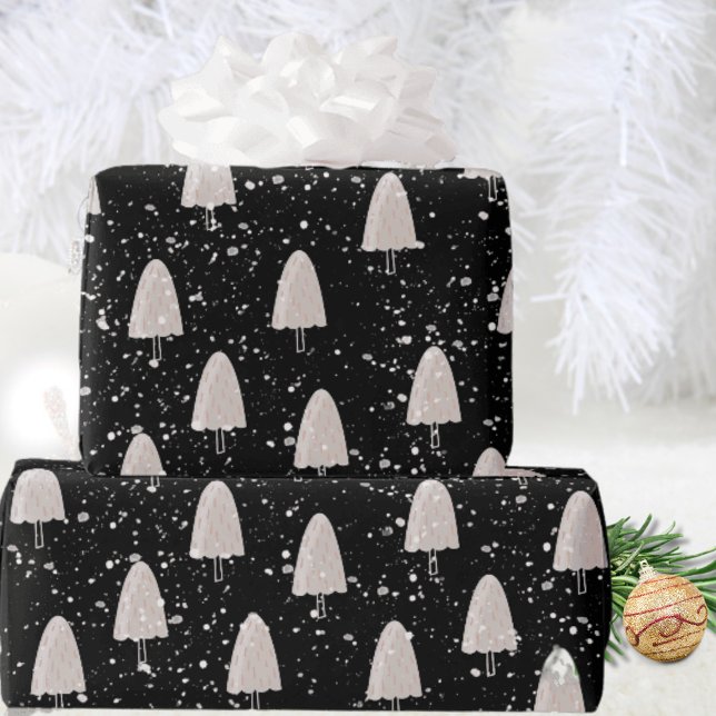Papier Cadeau Neige Noël Arbre Chic Hiver (Créateur téléchargé)