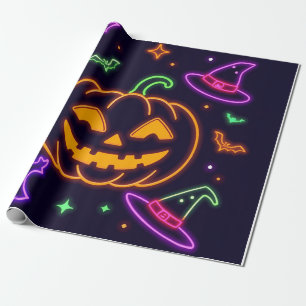 Papier Cadeau Neon Halloween Party cadeau envelopper