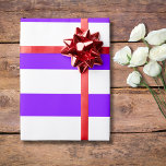Papier Cadeau Neon Indigo et White Wide Horizontal striped<br><div class="desc">Papier d'enveloppement à rayures horizontales à néon Indigo et blanc</div>