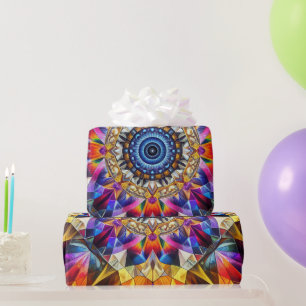 Papier Cadeau Neon Kaleidoscrope Abstraite