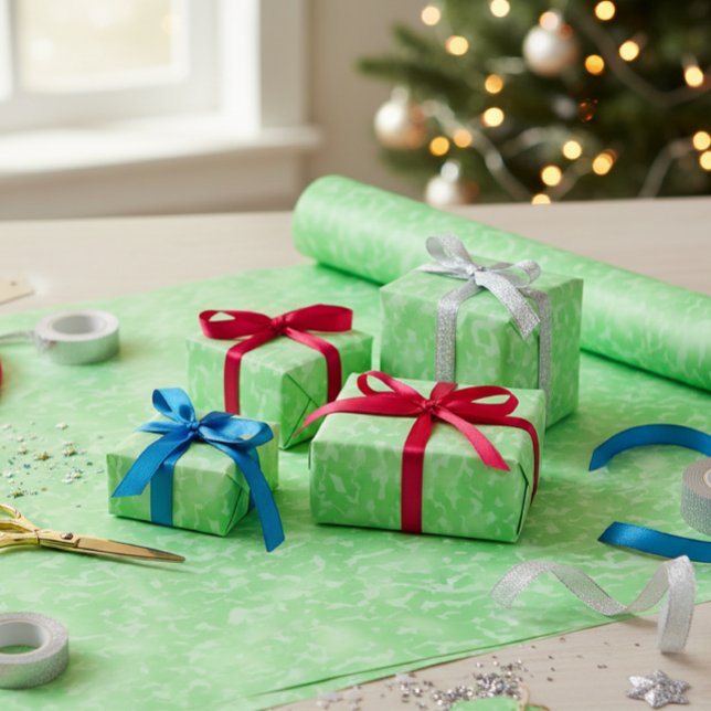 Papier Cadeau Neon Lime Green Abstract Texture Wrapping Paper (Créateur téléchargé)